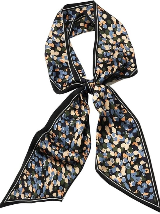 Accessories - Women's Black Mottling Head Fashion Scarves Long Skinny Silky Hair Bags Scarf